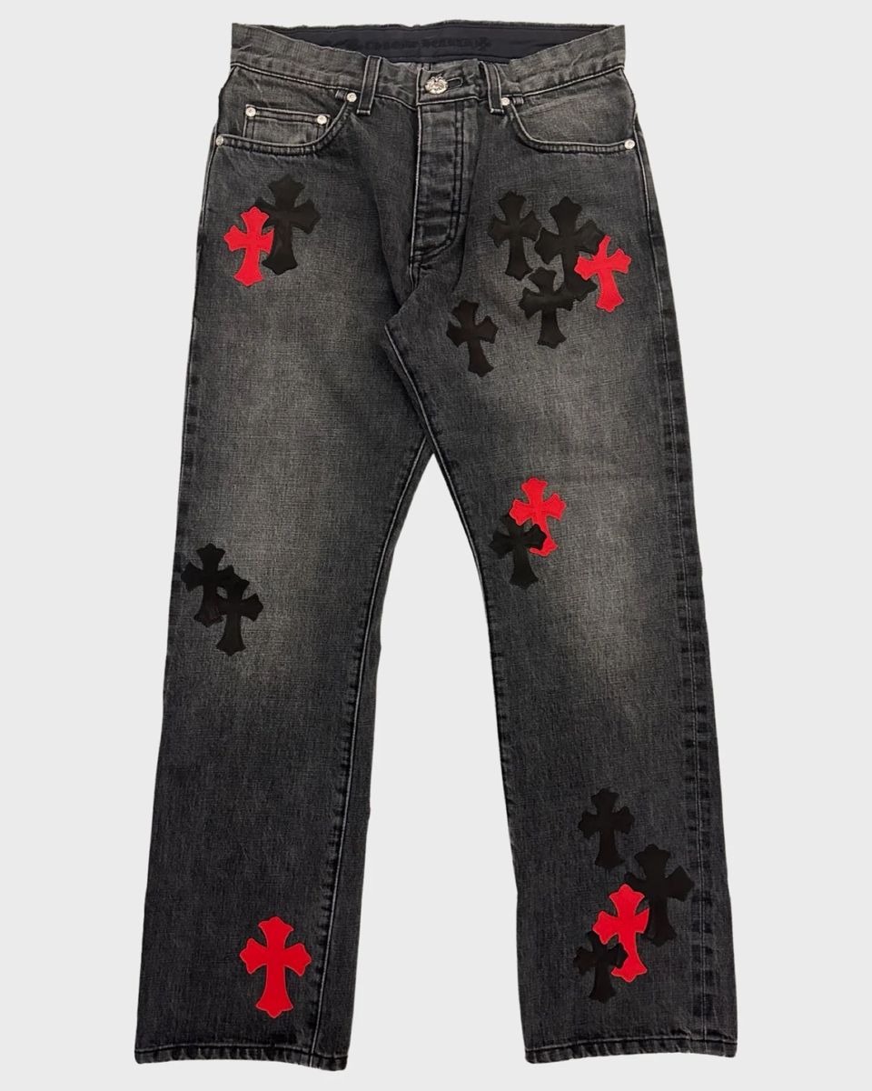 Chrome Hearts jeans detail men's fashion